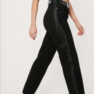Black wide leg jeans